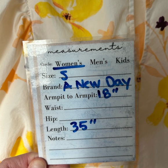 A New Day Yellow & White Puff Sleeve Floral Mini Dress Size Small - Picture 2 of 12